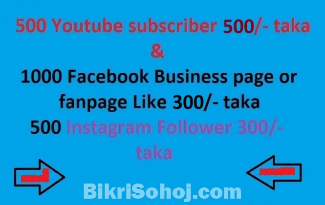 Increase Your Facebook Page like & Youtube Subscribers